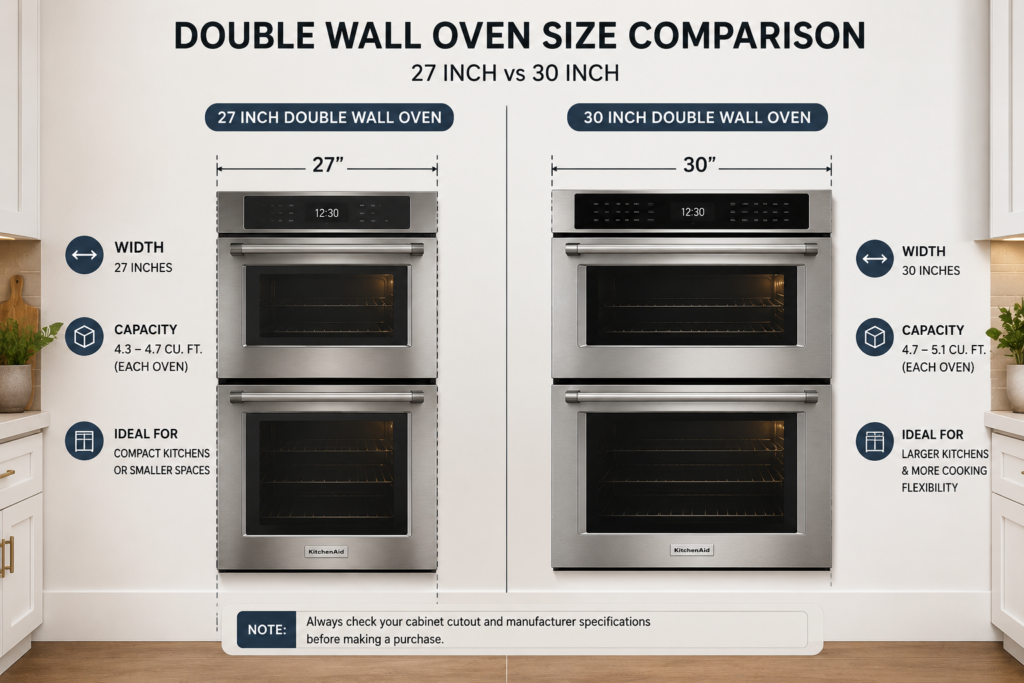Double oven vs single oven size comparison