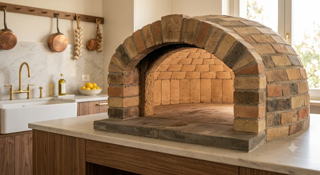 Traditional Sicilian oven showing its stone baking floor, arched dome, and brick design