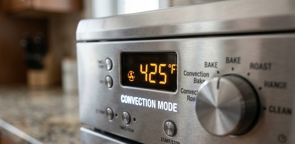 "Double oven control panel with temperature settings"