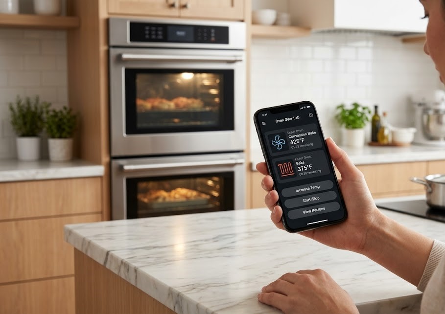 Modern 2026 smart double oven with WiFi controls