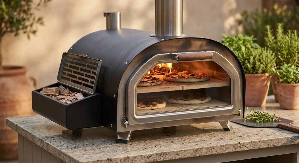 "Ooni Karu 2 Pro wood fired pizza oven with deep cooking chamber"
