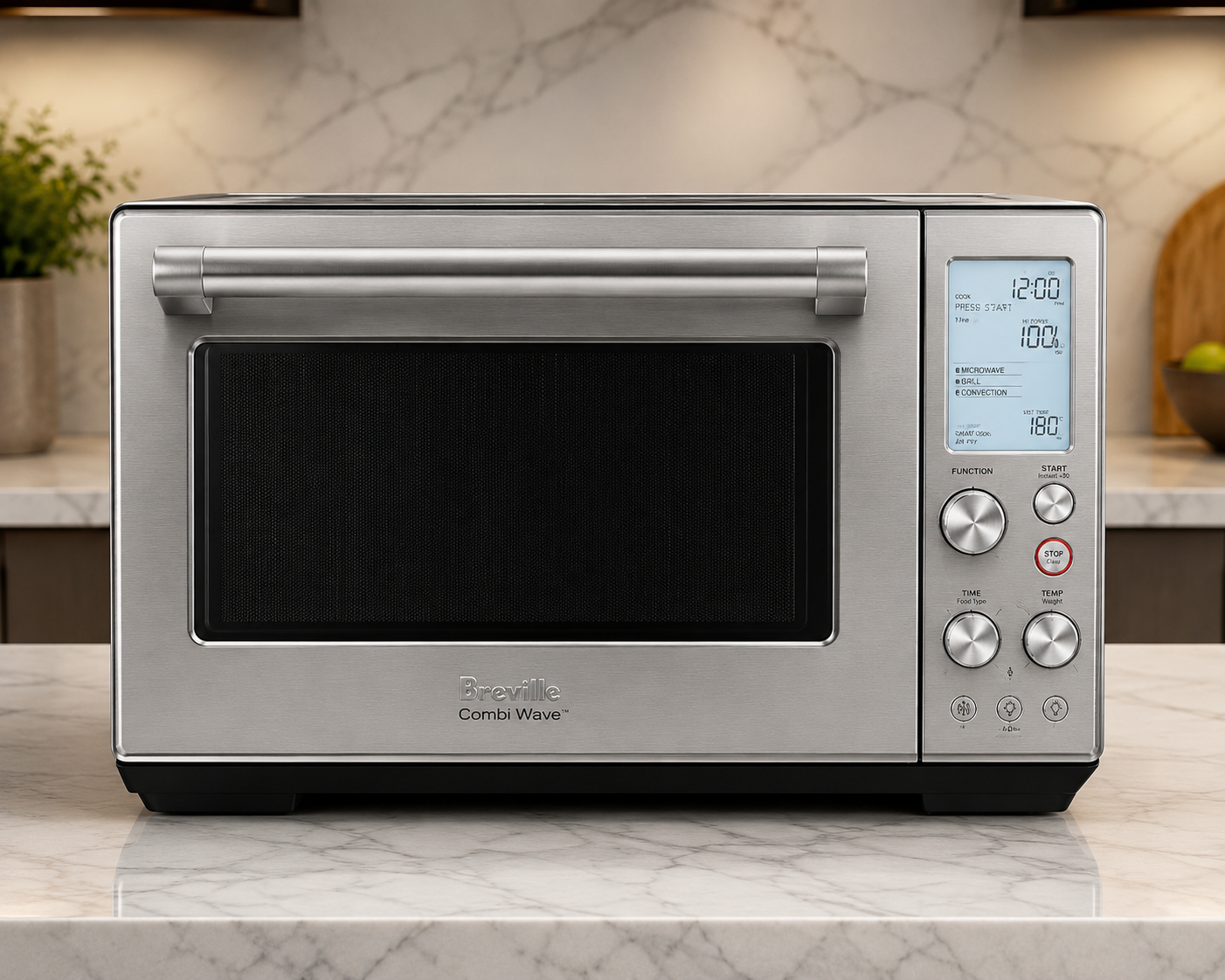 "microwave oven combo in modern kitchen"