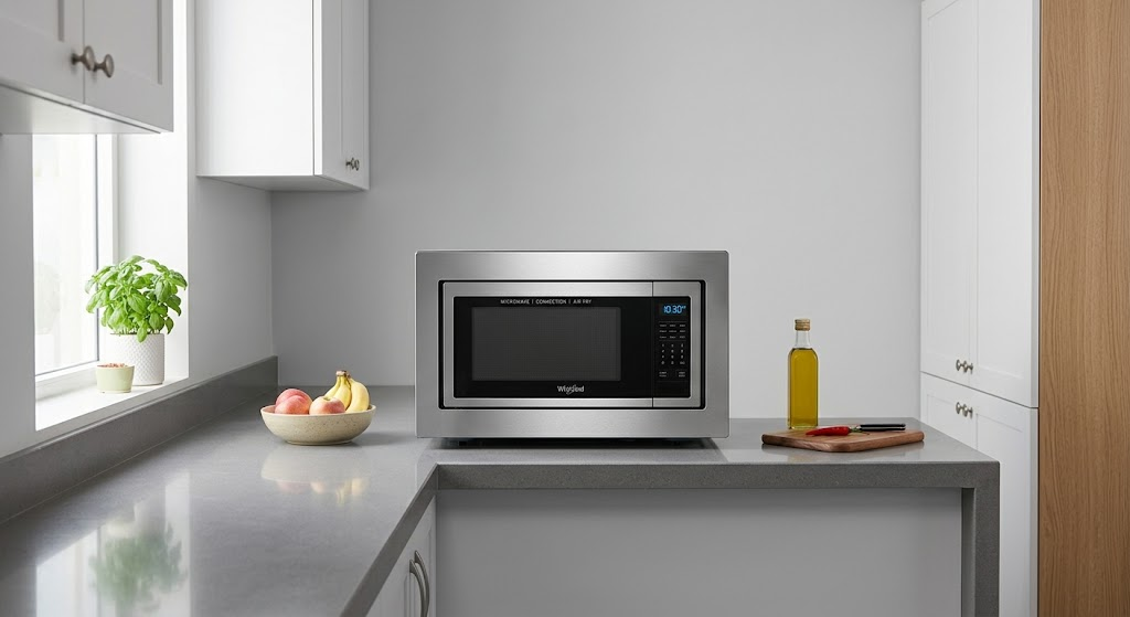 "countertop microwave oven combo on kitchen counter"