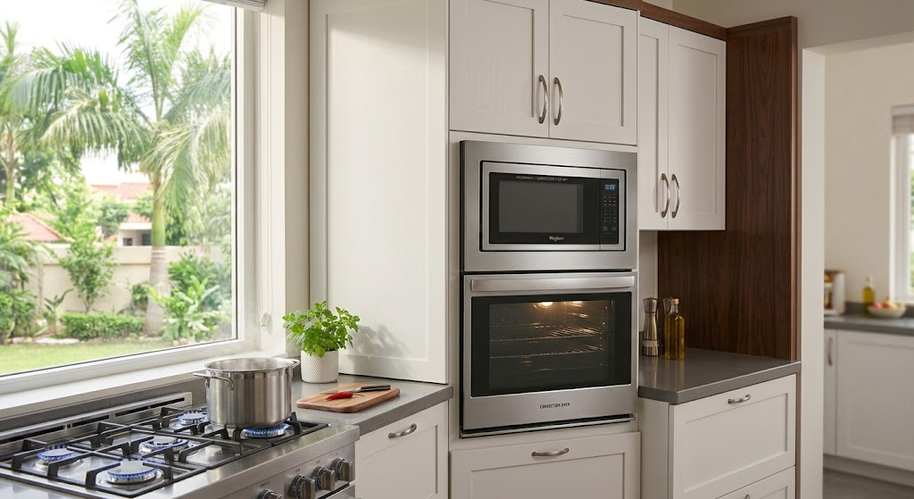 "wall oven microwave combo built into cabinetry"