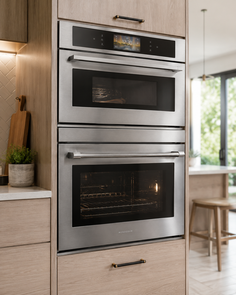 Kool More built-in convection oven and microwave combo with touch display"