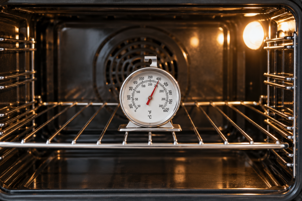 Oven thermometer used to check Kitchenaid oven temperature accuracy