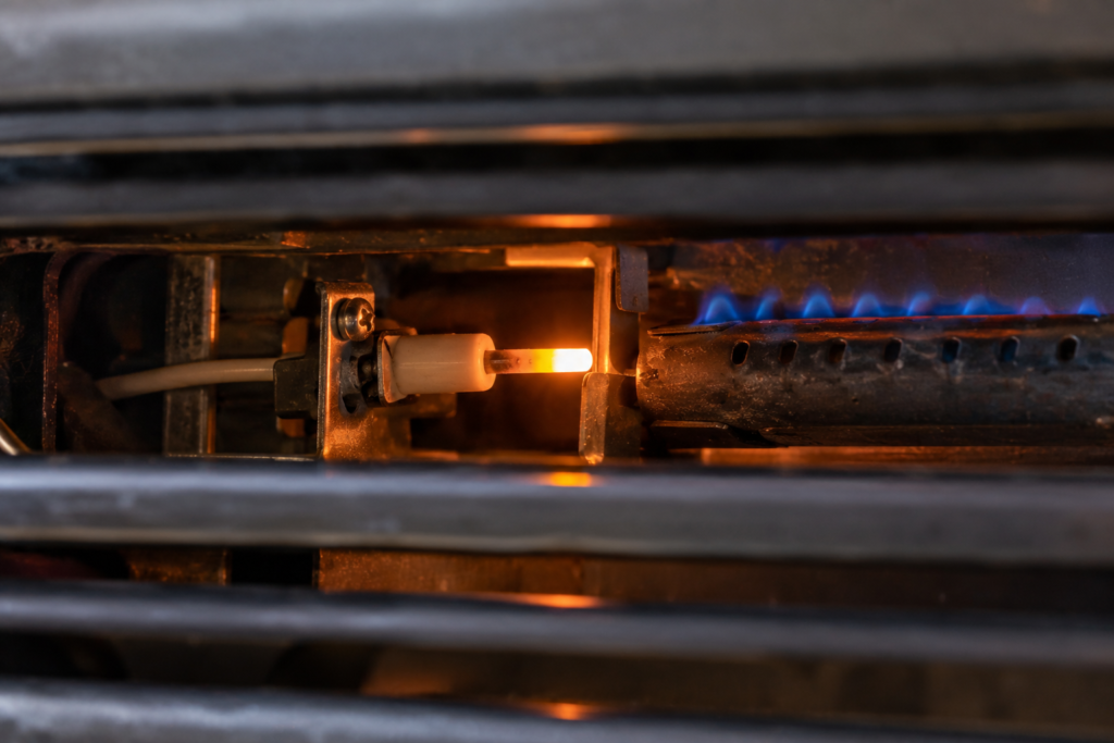 Gas oven igniter glowing during ignition test